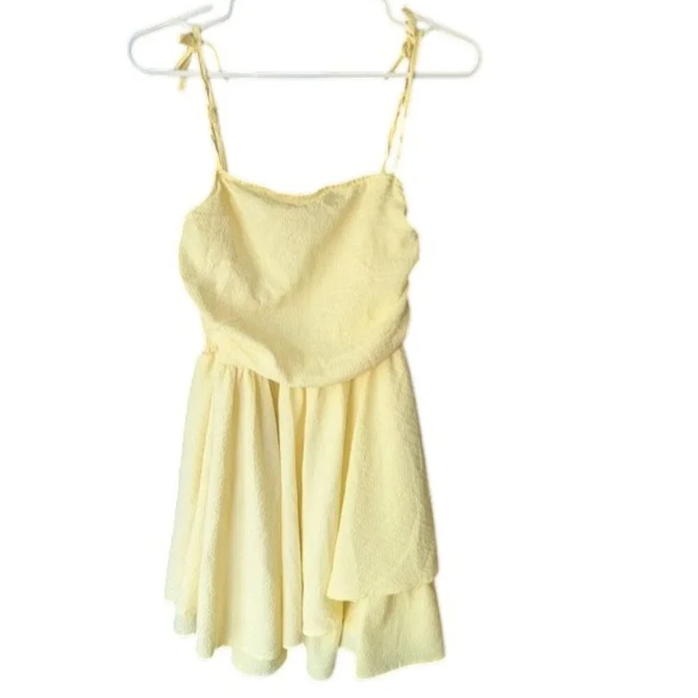 Shein Teen Crepe Ruched Smocked Back Short Layered Ruffled Short Easter Dress 15